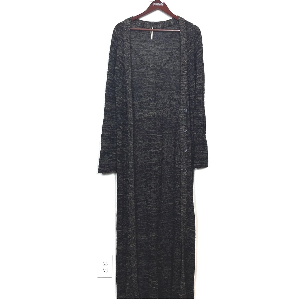 Free People ..Women's Black Long Cardigan Sweater
